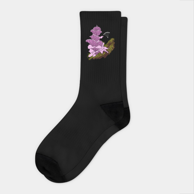 Hang Gliding Pink Pagoda Mushroom Socks by H. R. Sinclair