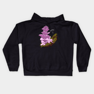 Hang Gliding Pink Pagoda Mushroom Kids Hoodie