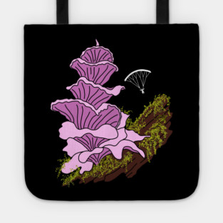 Hang Gliding Pink Pagoda Mushroom Tote