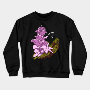 Hang Gliding Pink Pagoda Mushroom Crewneck Sweatshirt