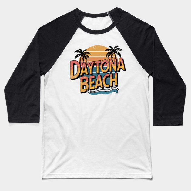 Daytona Beach Vintage, Florida Sunshine Baseball T-Shirt by Pixel Threads 