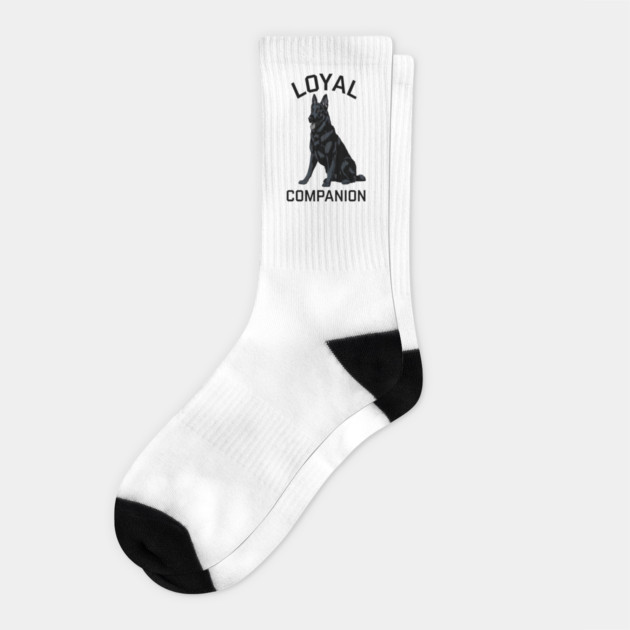 Black German Shepherd Design, Dog Lovers Socks by Pixel Threads 