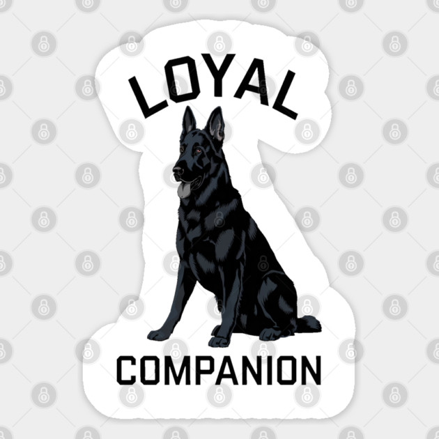 Black German Shepherd Design, Dog Lovers Sticker by Pixel Threads 