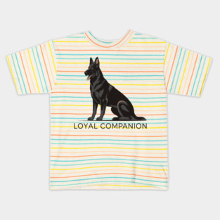Black German Shepherd Design Kids T-Shirt