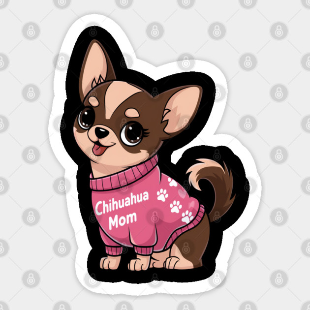 Chihuahua Mom, Perfect for Dog Lovers, Show Your Chihuahua Pride Sticker by Pixel Threads 