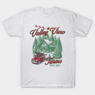 Valley View Farms Baltimore Maryland Hunt Valley Vintage Christmas T-Shirt