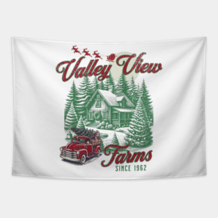 Valley View Farms Baltimore Maryland Hunt Valley Vintage Christmas Tapestry