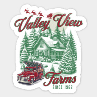 Valley View Farms Baltimore Maryland Hunt Valley Vintage Christmas Sticker
