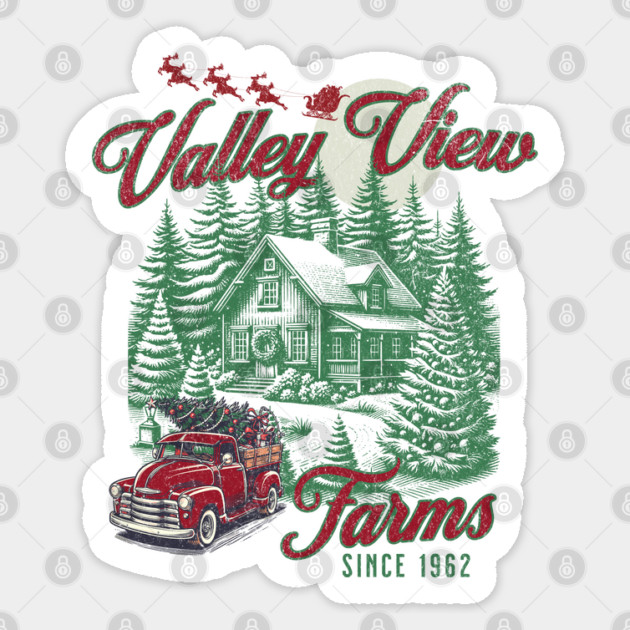 Valley View Farms Baltimore Maryland Hunt Valley Vintage Christmas Sticker by Joaddo