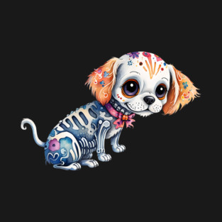 Cute ay of the Dead Skeleton Puppy T-Shirt