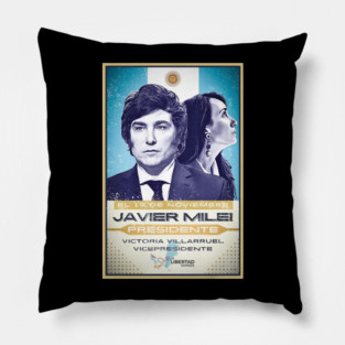 Javier Milei 2023 Presidential Campaign Poster Pillow