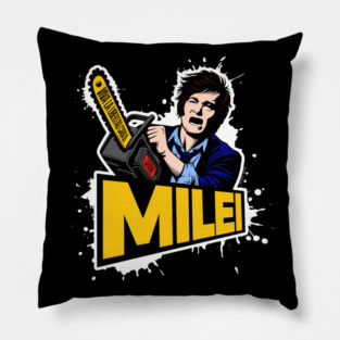 Javier Milei Chainsaw Afuera Libertarian Pillow