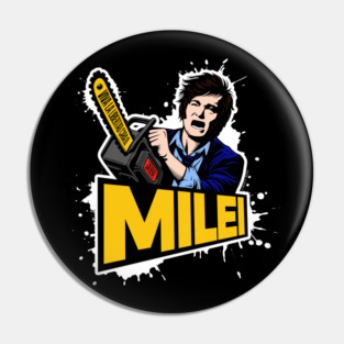 Javier Milei Chainsaw Afuera Libertarian Pin