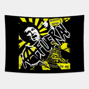 Javier Milei Don't Tread One Me Punk Rock Libertarian Tapestry