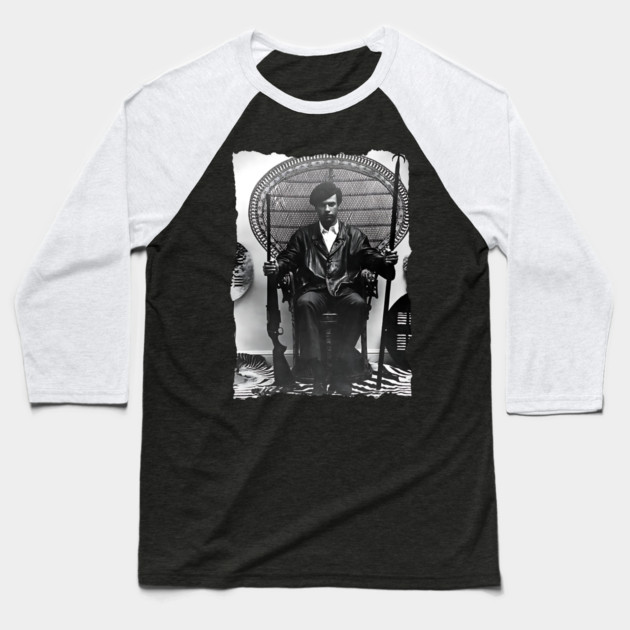 Huey Newton 1968 Baseball T-Shirt by UrbanLifeApparel