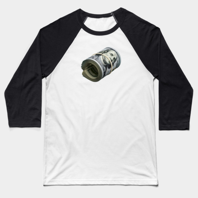 Bank Roll, $100 Money Roll Baseball T-Shirt by UrbanLifeApparel