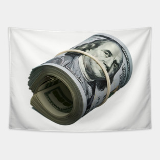 Bank Roll, $100 Money Roll Tapestry