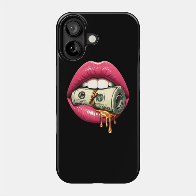 Pink Sexy Lips, Bank Roll, $100 Money Roll Phone Case by UrbanLifeApparel