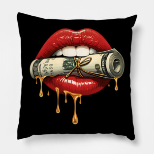 Red Sexy Lips, Bank Roll, $100 Money Roll Pillow