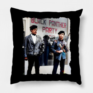 Bobby Seale and Huey Newton - Oakland California 1966 Black Panther Party Pillow