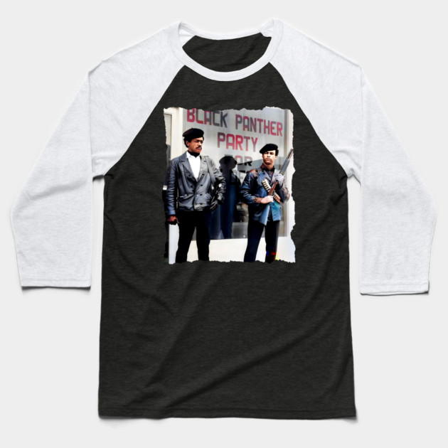 Bobby Seale and Huey Newton - Oakland California 1966 Black Panther Party Baseball T-Shirt by UrbanLifeApparel
