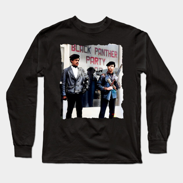 Bobby Seale and Huey Newton - Oakland California 1966 Black Panther Party Long Sleeve T-Shirt by UrbanLifeApparel