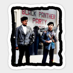 Bobby Seale and Huey Newton - Oakland California 1966 Black Panther Party Sticker