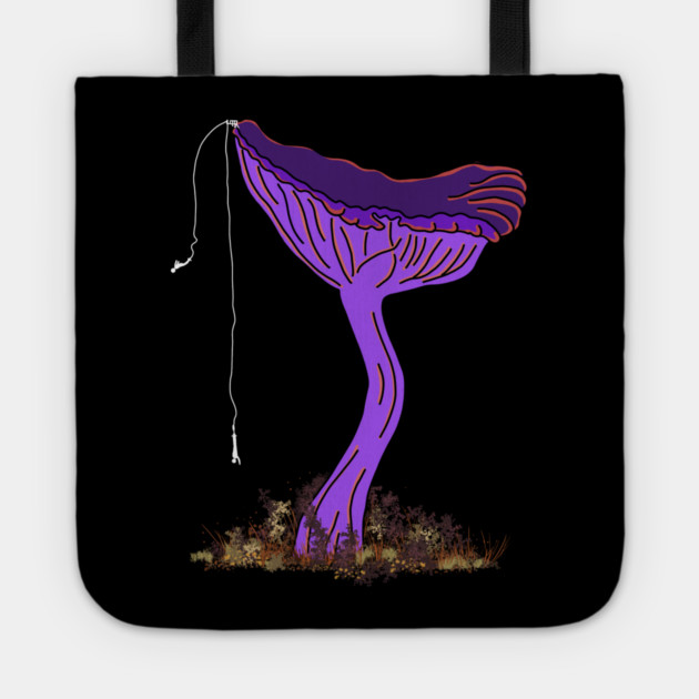 Bungee Jumping Amethyst Deceiver Mushroom Tote by H. R. Sinclair