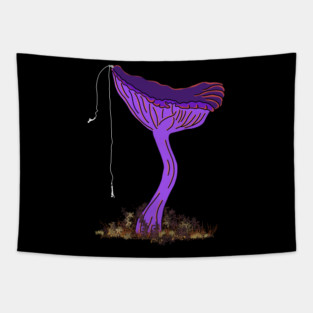 Bungee Jumping Amethyst Deceiver Mushroom Tapestry