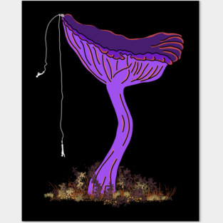 Bungee Jumping Amethyst Deceiver Mushroom Posters and Art