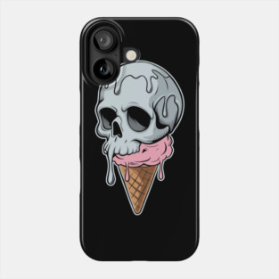 Melting Dripping Skull Ice Cream Dark Humor Phone Case