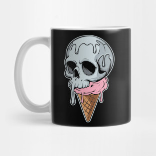 Melting Dripping Skull Ice Cream Dark Humor Mug