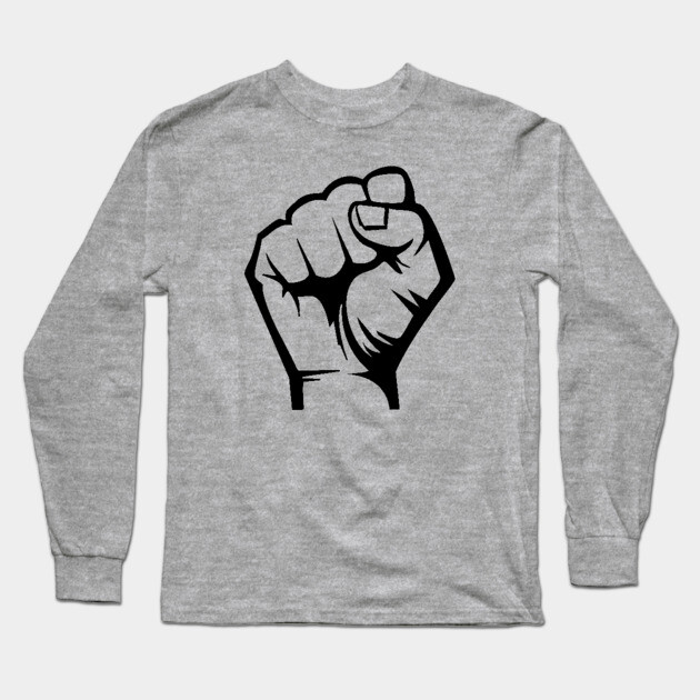Protest Fist, Black Power Fist Long Sleeve T-Shirt by UrbanLifeApparel