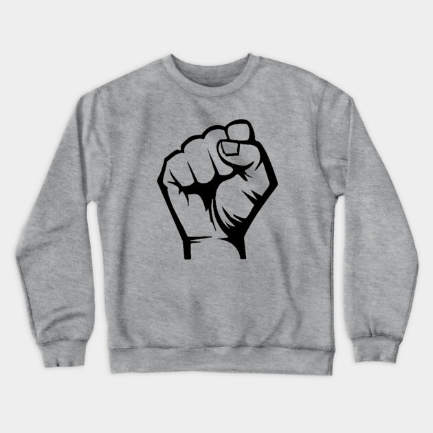 Protest Fist, Black Power Fist Crewneck Sweatshirt by UrbanLifeApparel