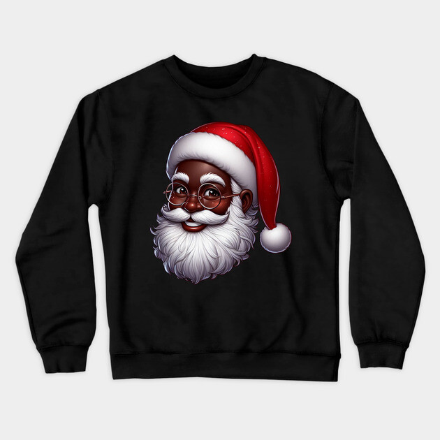 Black Santa Crewneck Sweatshirt by UrbanLifeApparel