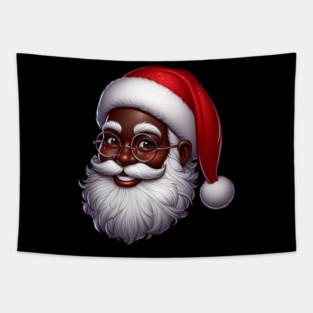 Black Santa Tapestry