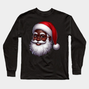 Black Santa Long Sleeve T-Shirt