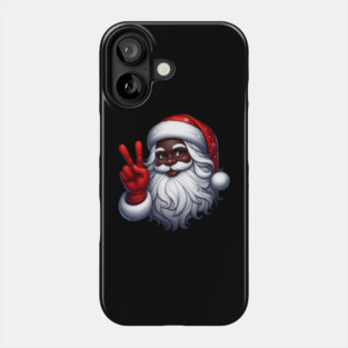 Black Santa Peace Sign Phone Case
