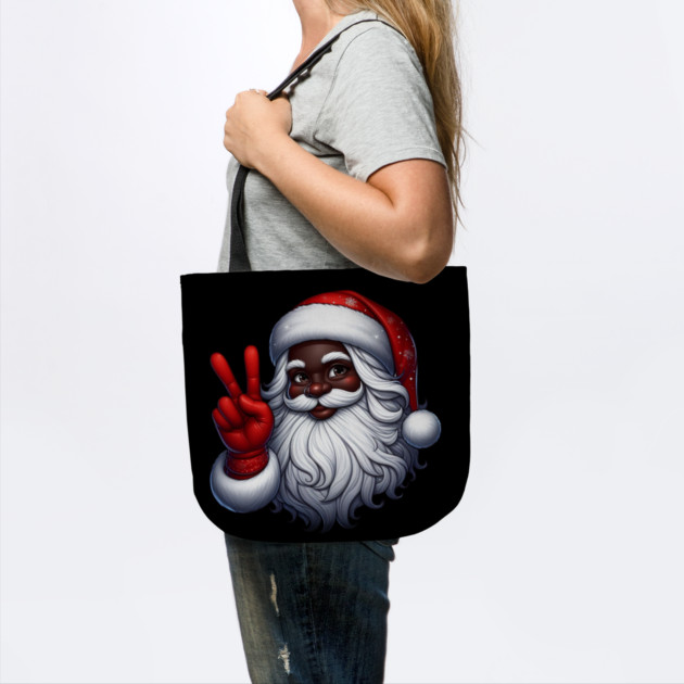 Black Santa Peace Sign by UrbanLifeApparel
