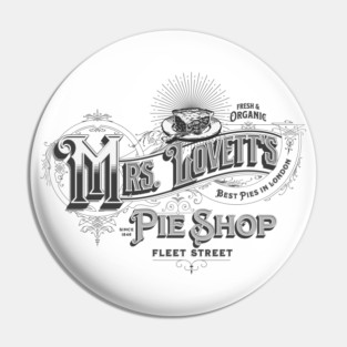 Mrs. Lovett’s Pie Shop – Vintage Sweeney Todd Broadway Musical Shirt Pin