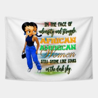 Black Girl Magic Betty Boop Afrocentric Art Tapestry