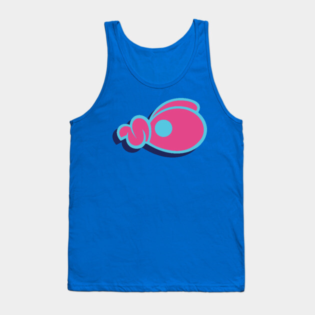 Pink and Baby Blue Chicken Head Tank Top by threeonethree