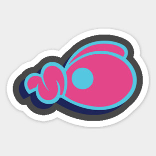 Pink and Baby Blue Chicken Head Magnet