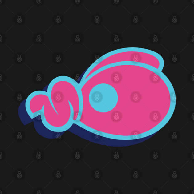 Pink and Baby Blue Chicken Head by threeonethree