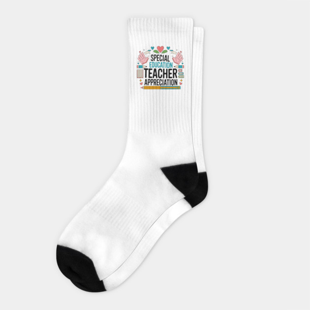 Special Education Teacher Appreciation Socks by Pixel Threads 