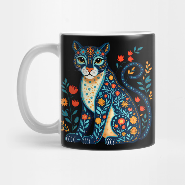Floral Cat Illustration with Vibrant Flowers3 by BirdsnStuff