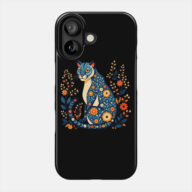 Floral Cat Illustration with Vibrant Flowers2 Phone Case by BirdsnStuff