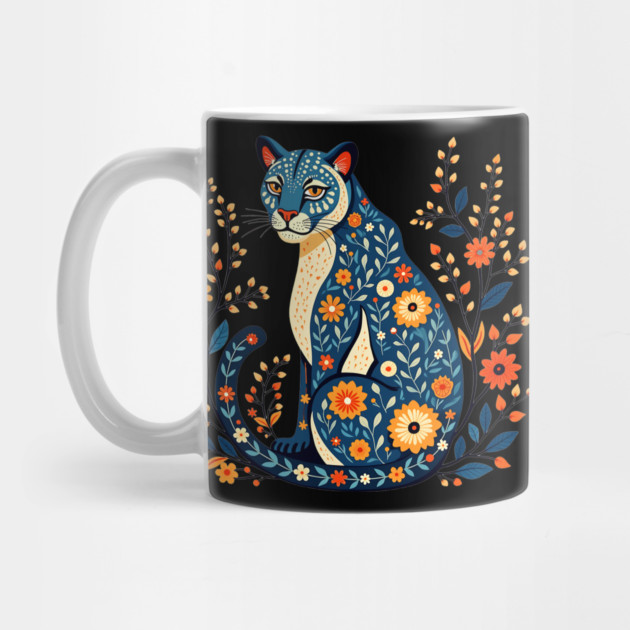 Floral Cat Illustration with Vibrant Flowers2 by BirdsnStuff