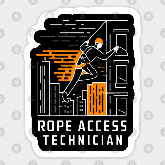 Rope Access Technician, Mastering Heights with Safety Sticker by Pixel Threads 