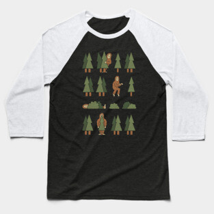 Bigfoot Forest Baseball T-Shirt